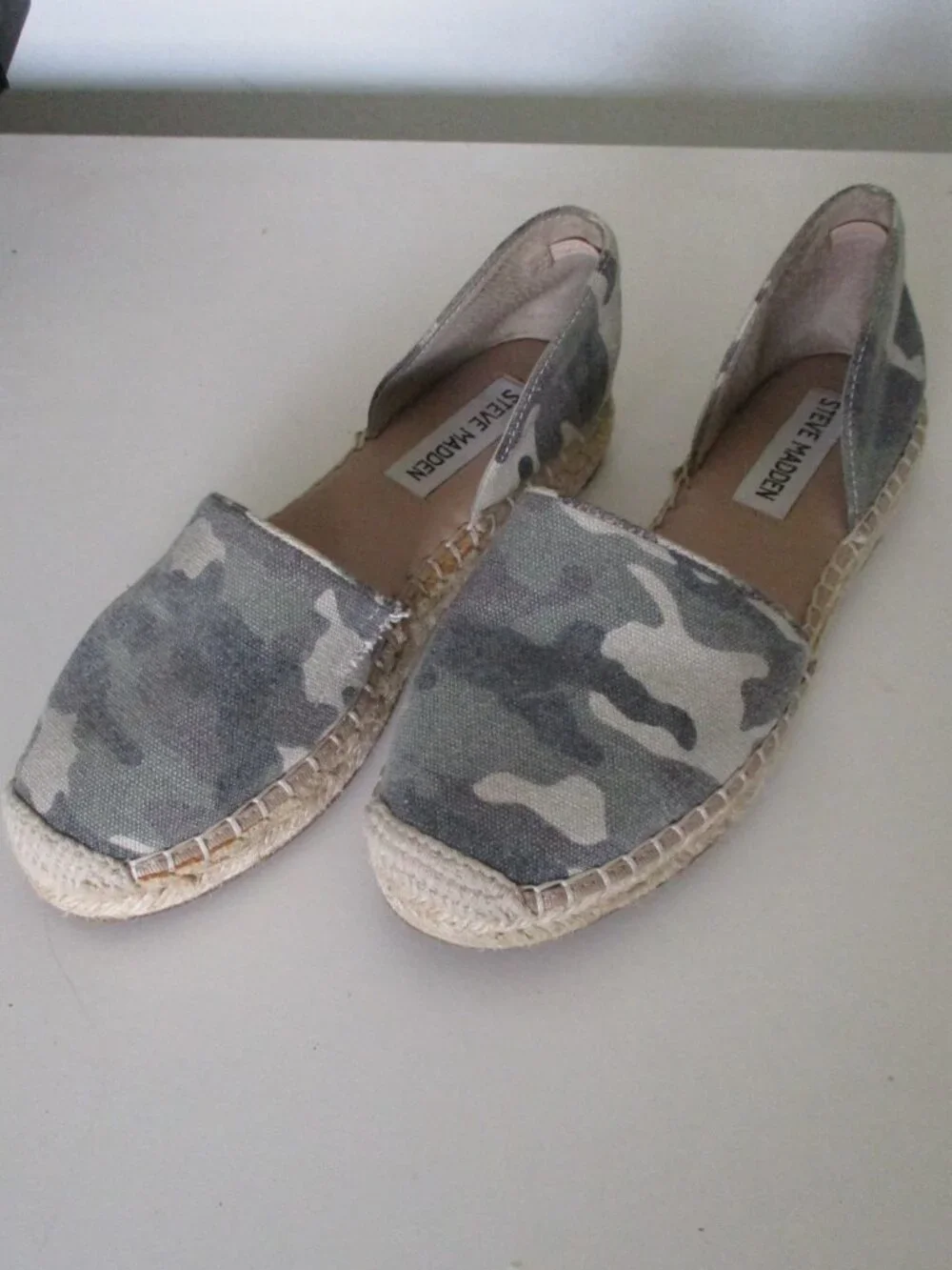 Steve Madden Amethyst Womens Green Camouflage Canvas Flat Espadrille NWOB-5.5M